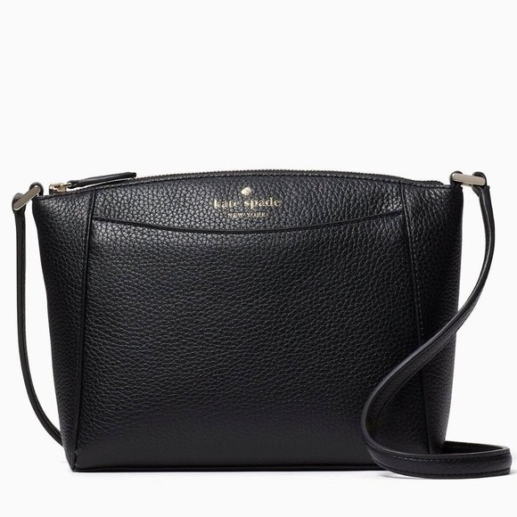 New Kate Spade Monica Pebbled Leather Crossbody Black - Picture 1 of 4